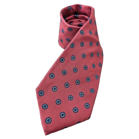 Christian Dior Vintage Silk Tie Turquoise on Pink Lightly Textured 3.25"W x 54" - Picture 2 of 6